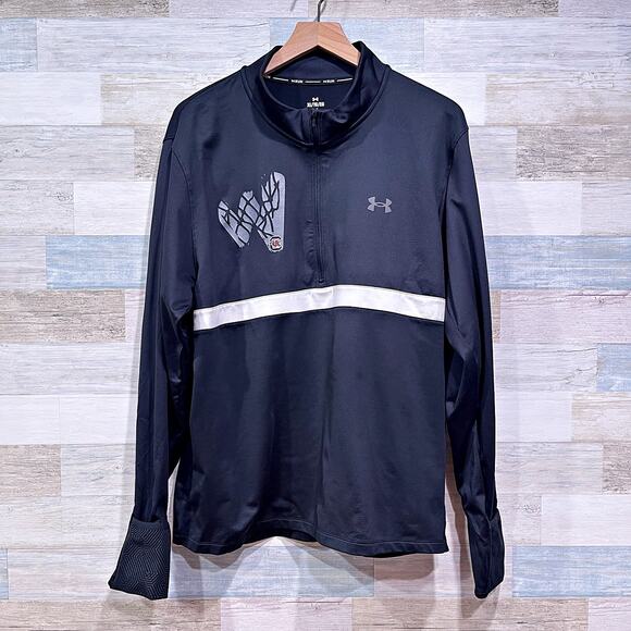 South Carolina Gamecocks Fitted 1/4 Zip Tech Pullover Black Under Armour Mens XL - Picture 1 of 8